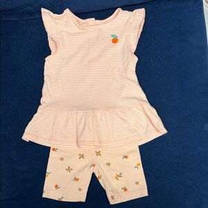 Carter's Peach and White Striped Pajama Set